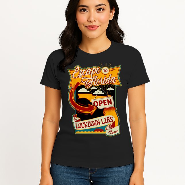 Ron DeSantis Escape To Florida Vinatge Womens T-Shirt