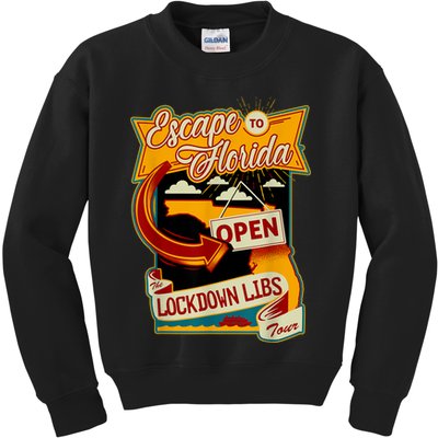 Ron DeSantis Escape To Florida Vinatge Kids Sweatshirt