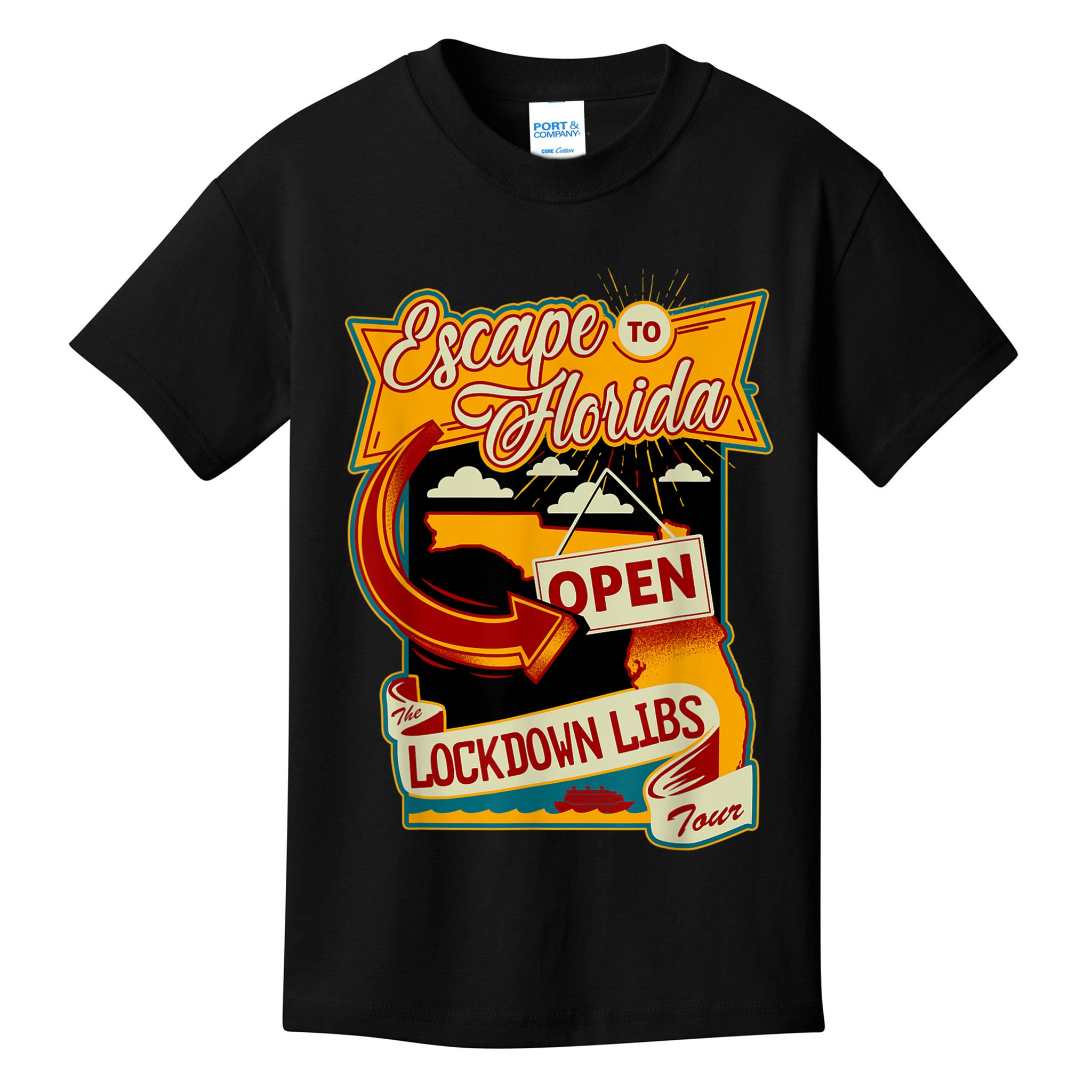 Ron DeSantis Escape To Florida Vinatge Kids T-Shirt