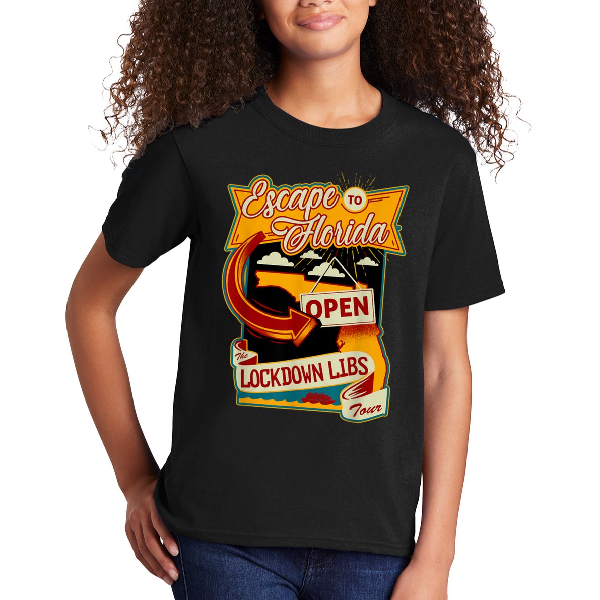 Ron DeSantis Escape To Florida Vinatge Kids T-Shirt