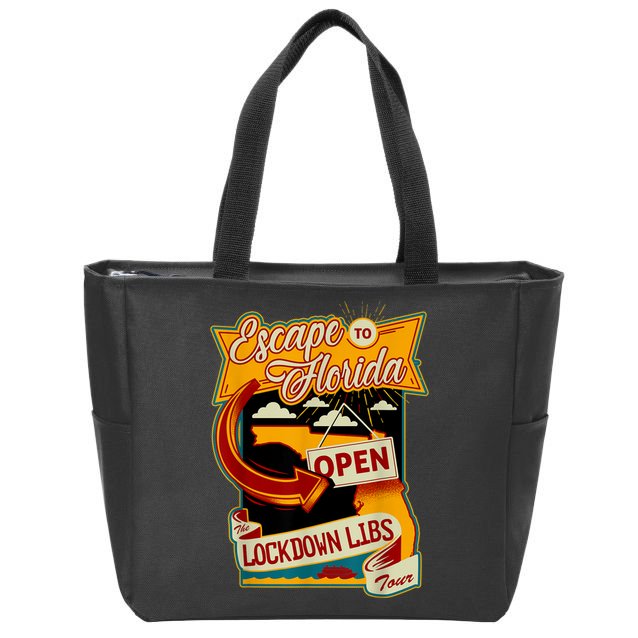 Ron DeSantis Escape To Florida Vinatge Zip Tote Bag