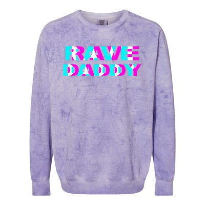 Rave Daddy EDM Music Festival Father Optical Illusion Trippy Colorblast Crewneck Sweatshirt