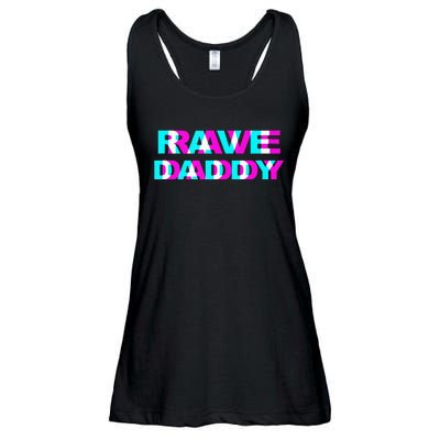 Rave Daddy EDM Music Festival Father Optical Illusion Trippy Ladies Essential Flowy Tank