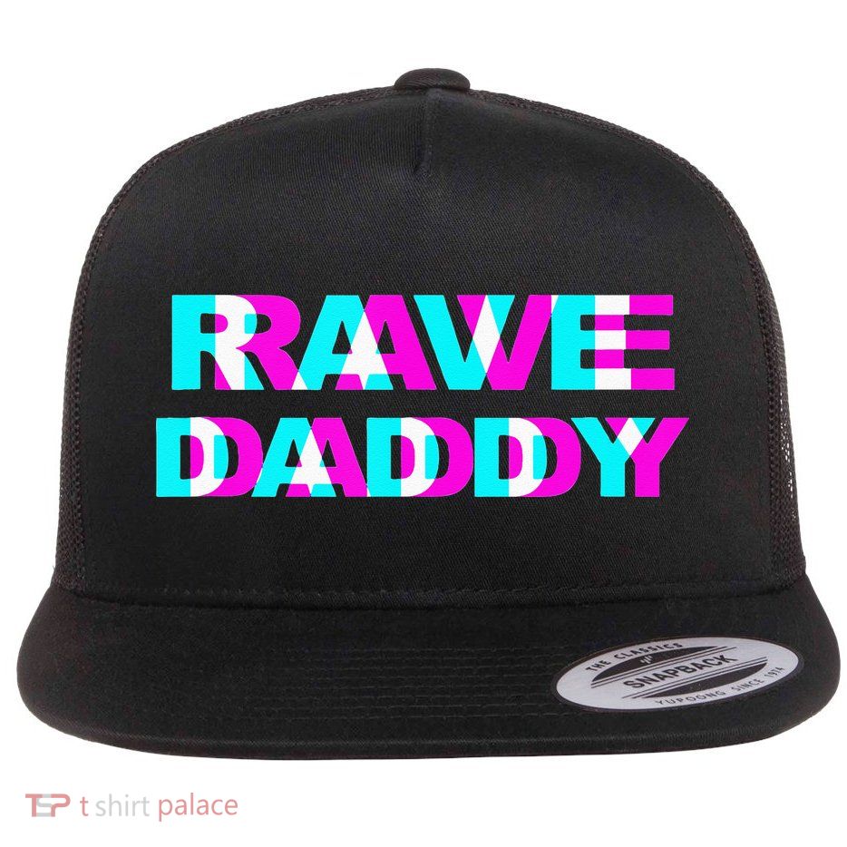Rave Daddy EDM Music Festival Father Optical Illusion Trippy Flatbill Hat