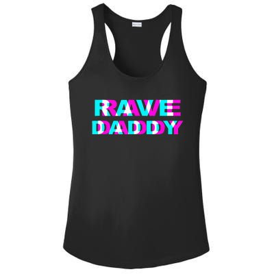 Rave Daddy EDM Music Festival Father Optical Illusion Trippy Ladies PosiCharge Competitor Racerback Tank