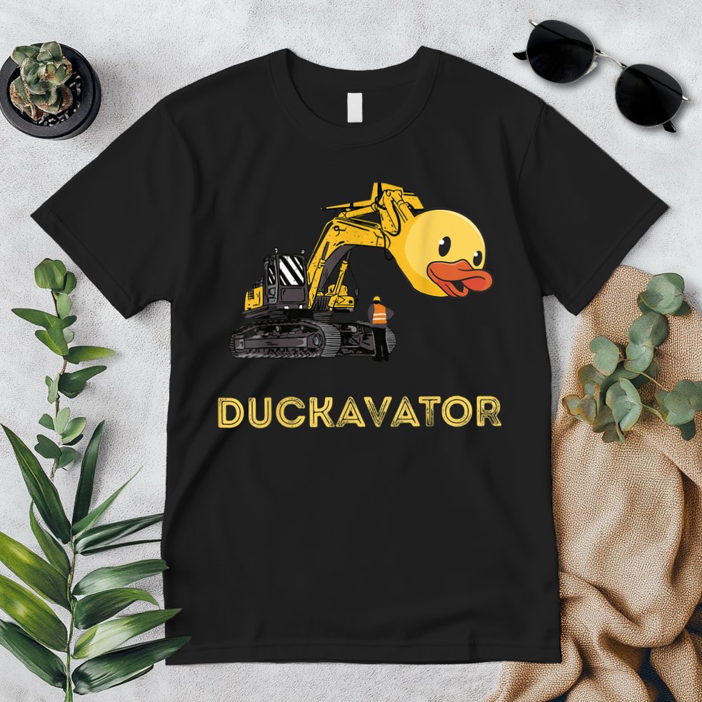 Rubber Duck Excavator Construction Site Backhoe Driver Premium T-Shirt