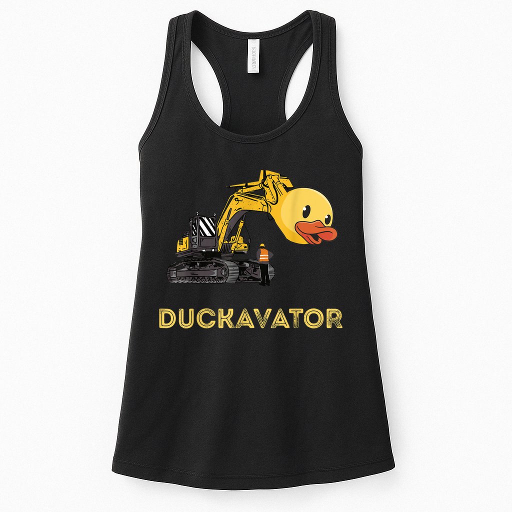 Rubber Duck Excavator Construction Site Backhoe Driver Womens Tank Top