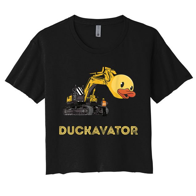 Rubber Duck Excavator Construction Site Backhoe Driver Women's Crop Top Tee