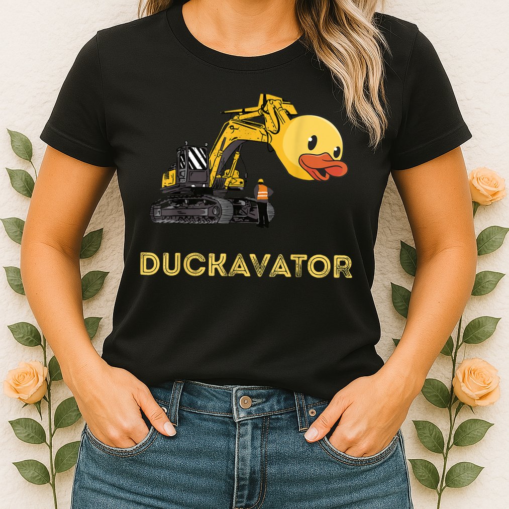 Rubber Duck Excavator Construction Site Backhoe Driver Womens T-Shirt