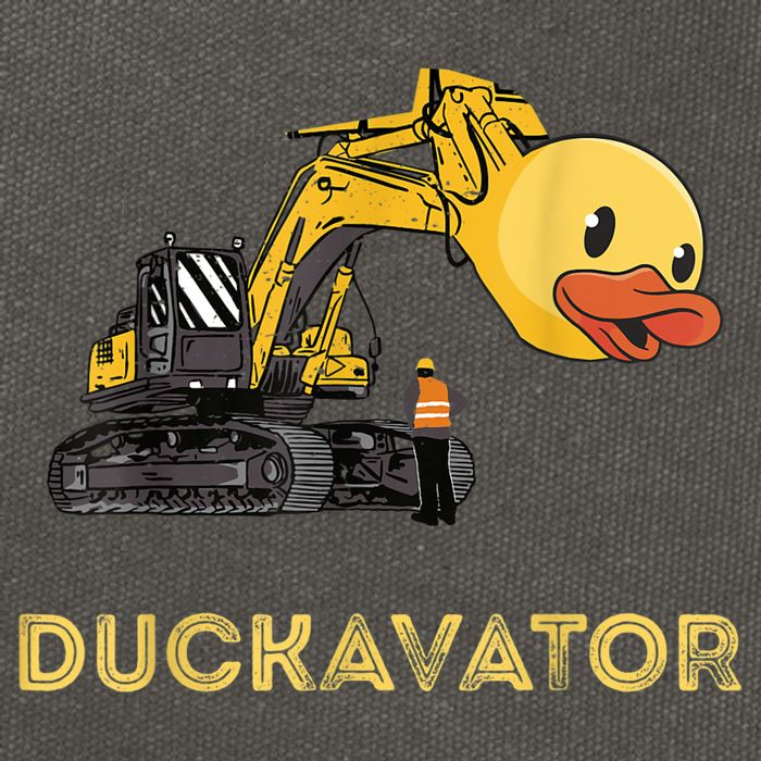 Rubber Duck Excavator Construction Site Backhoe Driver Cotton Canvas Backpack