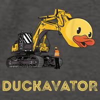 Rubber Duck Excavator Construction Site Backhoe Driver Vector Backpack