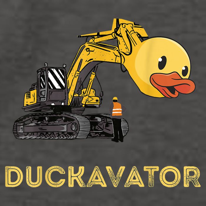 Rubber Duck Excavator Construction Site Backhoe Driver Vector Backpack