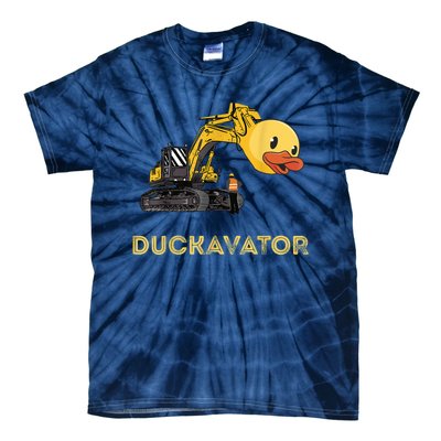 Rubber Duck Excavator Construction Site Backhoe Driver Tie-Dye T-Shirt