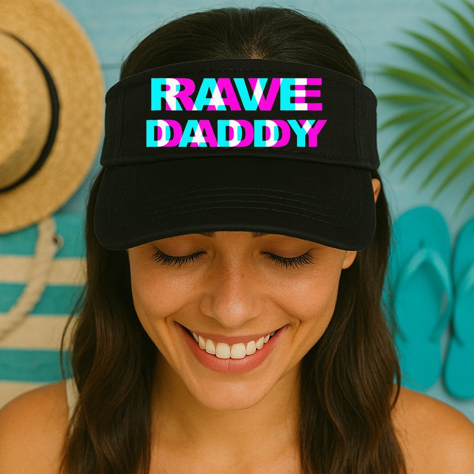 Rave Daddy EDM Music Festival Father Optical Illusion Trippy  Visor