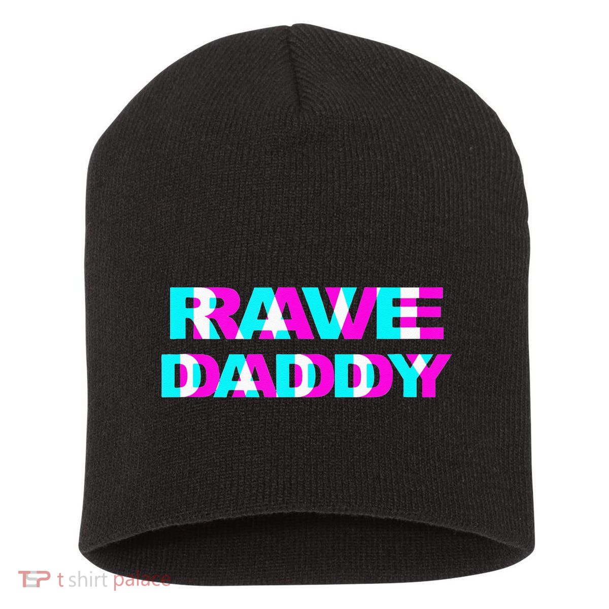 Rave Daddy EDM Music Festival Father Optical Illusion Trippy  Short Acrylic Beanie