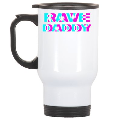 Rave Daddy EDM Music Festival Father Optical Illusion Trippy  Stainless Steel Travel Mug