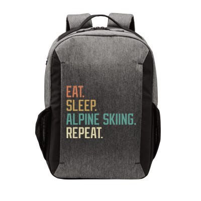 Retro Design Eat Sleep Alpine Skiing Repeat Vintage Vector Backpack