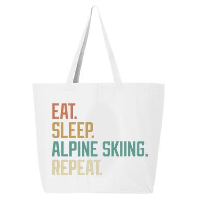 Retro Design Eat Sleep Alpine Skiing Repeat Vintage 25L Jumbo Tote