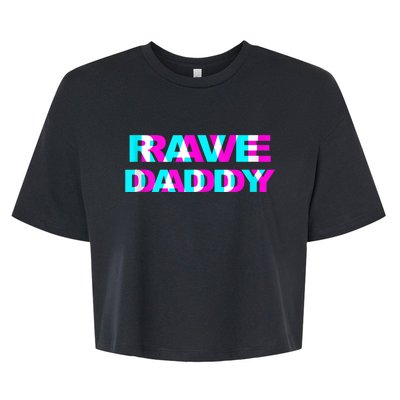 Rave Daddy EDM Music Festival Father Optical Illusion Trippy Bella+Canvas Jersey Crop Tee