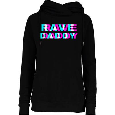 Rave Daddy EDM Music Festival Father Optical Illusion Trippy Womens Funnel Neck Pullover Hood