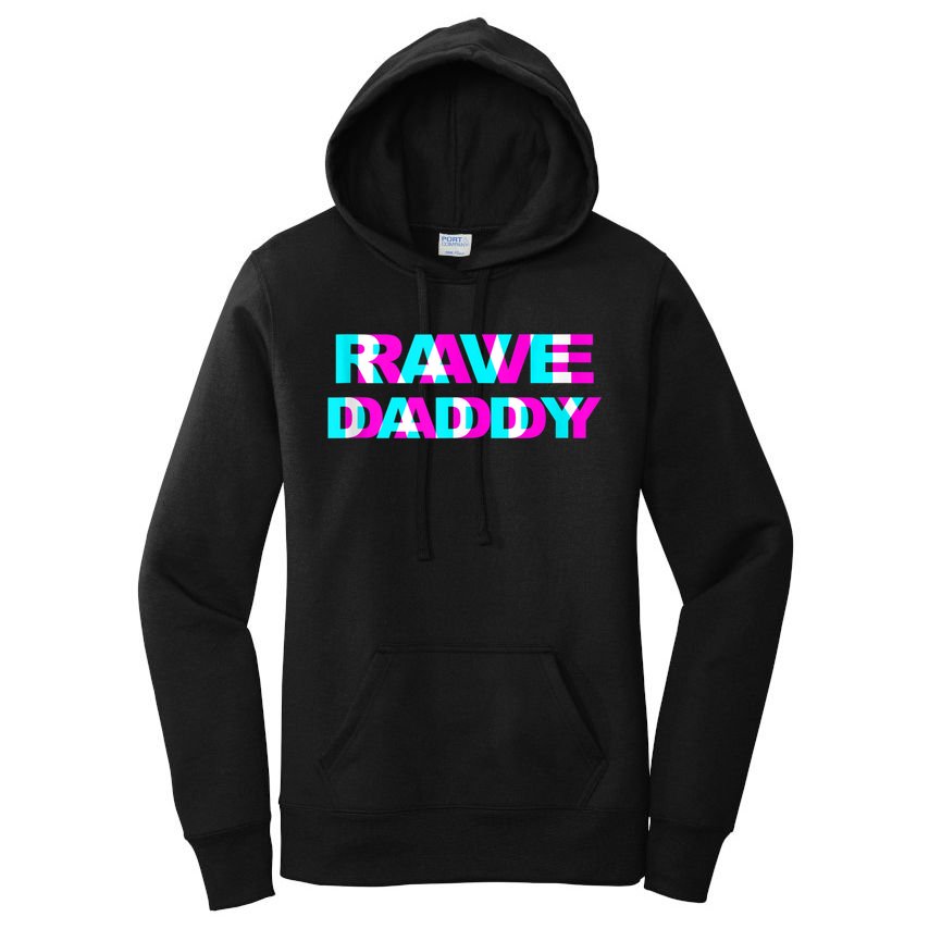 Rave Daddy EDM Music Festival Father Optical Illusion Trippy Women's Pullover Hoodie