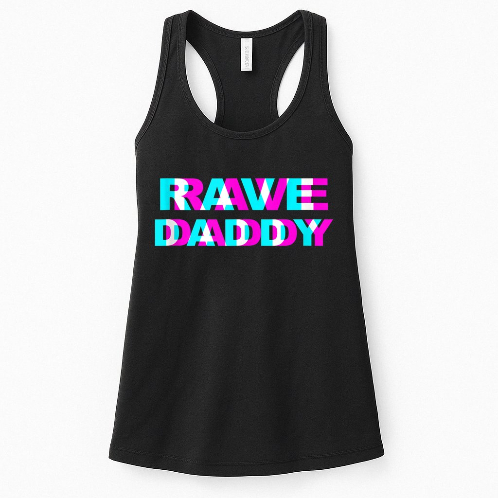 Rave Daddy EDM Music Festival Father Optical Illusion Trippy Womens Tank Top