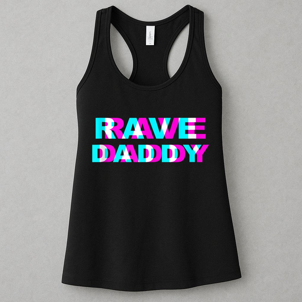 Rave Daddy EDM Music Festival Father Optical Illusion Trippy Womens Tank Top