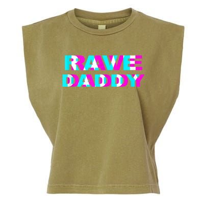 Rave Daddy EDM Music Festival Father Optical Illusion Trippy Garment-Dyed Women's Muscle Tee