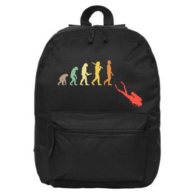 Retro Diving Evolution Gift For Scuba Divers 16 in Basic Backpack