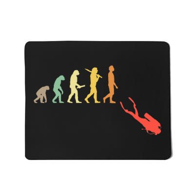 Retro Diving Evolution Gift For Scuba Divers Mousepad