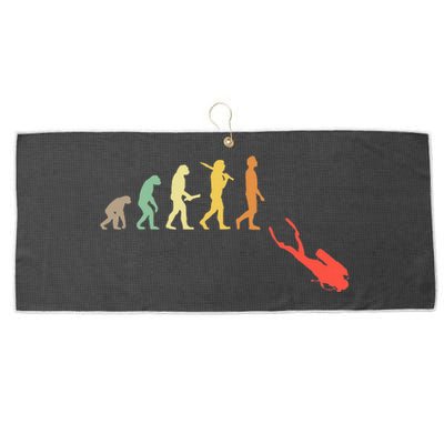 Retro Diving Evolution Gift For Scuba Divers Large Microfiber Waffle Golf Towel