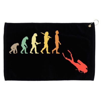 Retro Diving Evolution Gift For Scuba Divers Grommeted Golf Towel