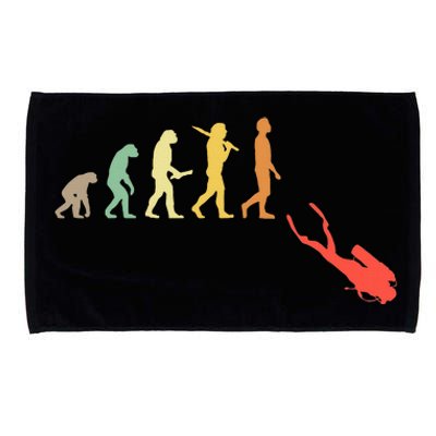 Retro Diving Evolution Gift For Scuba Divers Microfiber Hand Towel