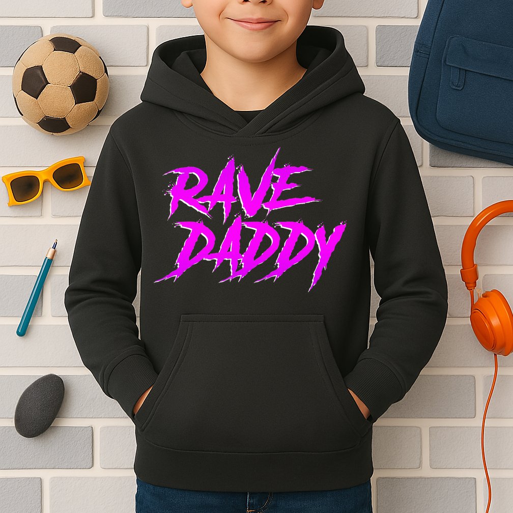 Rave Daddy Edm Rave Festival Kids Hoodie