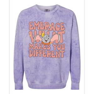 Retro Dumbo Embrace What Makes You Different Flying Elephant Colorblast Crewneck Sweatshirt