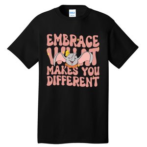 Retro Dumbo Embrace What Makes You Different Flying Elephant Tall T-Shirt