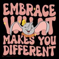 Retro Dumbo Embrace What Makes You Different Flying Elephant Button