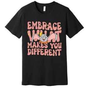 Retro Dumbo Embrace What Makes You Different Flying Elephant Premium T-Shirt