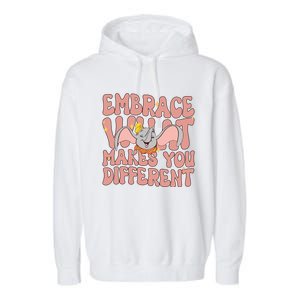 Retro Dumbo Embrace What Makes You Different Flying Elephant Garment-Dyed Fleece Hoodie