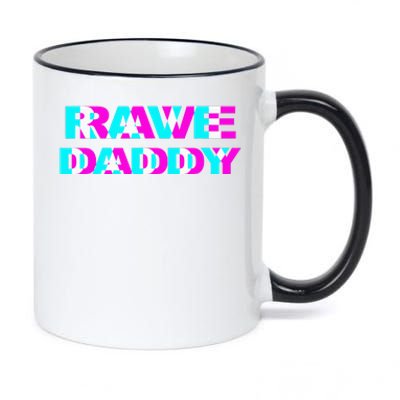 Rave Daddy EDM Music Festival Father Optical Illusion Trippy 11oz Black Color Changing Mug