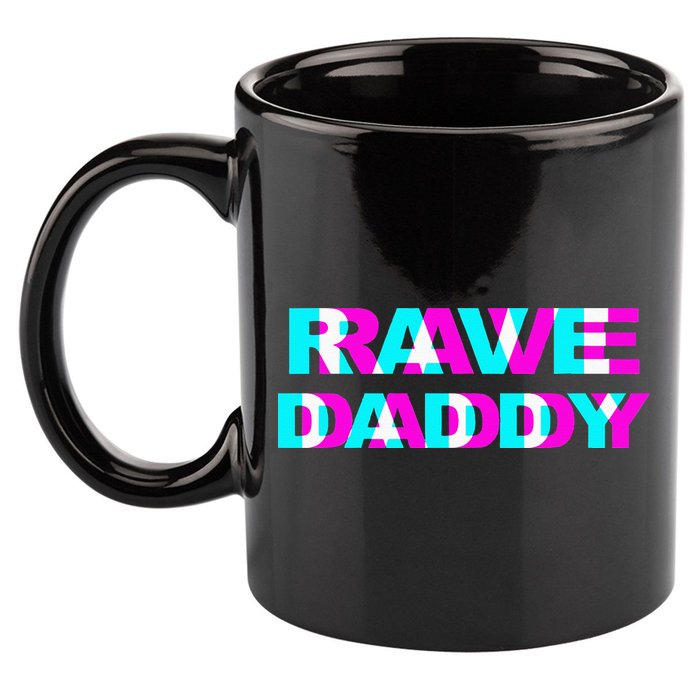 Rave Daddy EDM Music Festival Father Optical Illusion Trippy 11oz C Handle Ceramic Mug