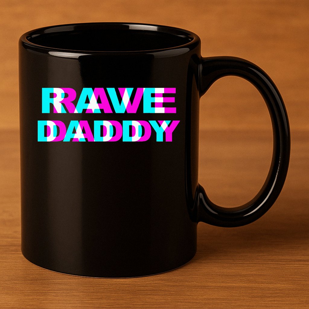 Rave Daddy EDM Music Festival Father Optical Illusion Trippy 11oz C Handle Ceramic Mug