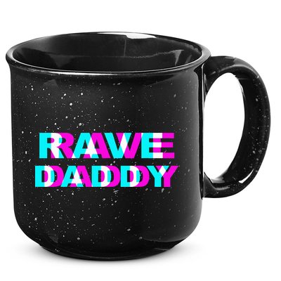 Rave Daddy EDM Music Festival Father Optical Illusion Trippy 15oz Campfire Ceramic Mug