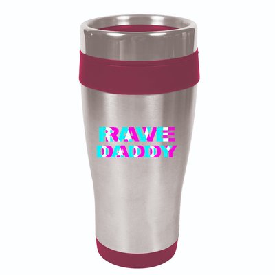 Rave Daddy EDM Music Festival Father Optical Illusion Trippy 16oz Travel Tumbler