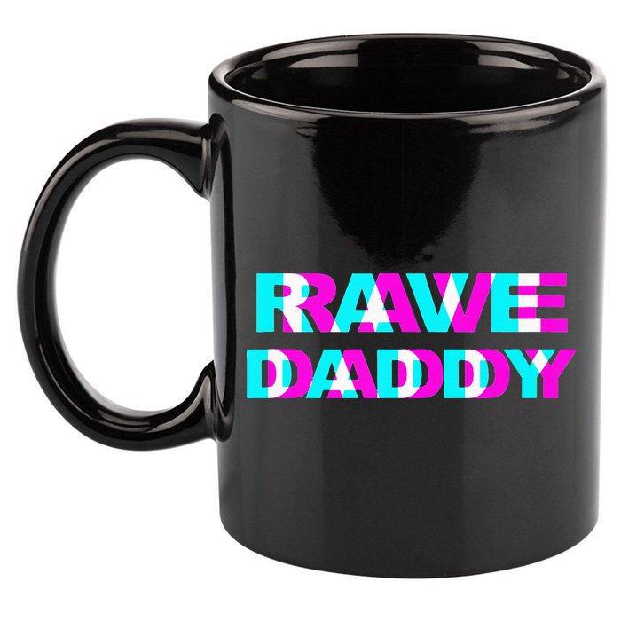 Rave Daddy EDM Music Festival Father Optical Illusion Trippy 11oz C Handle Ceramic Mug