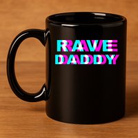 Rave Daddy EDM Music Festival Father Optical Illusion Trippy 11oz C Handle Ceramic Mug