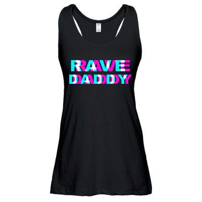 Rave Daddy EDM Music Festival Father Optical Illusion Trippy Ladies Essential Flowy Tank