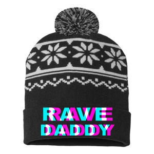 Rave Daddy EDM Music Festival Father Optical Illusion Trippy USA-Made Snowflake Beanie