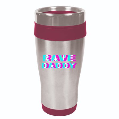 Rave Daddy EDM Music Festival Father Optical Illusion Trippy 16oz Travel Tumbler