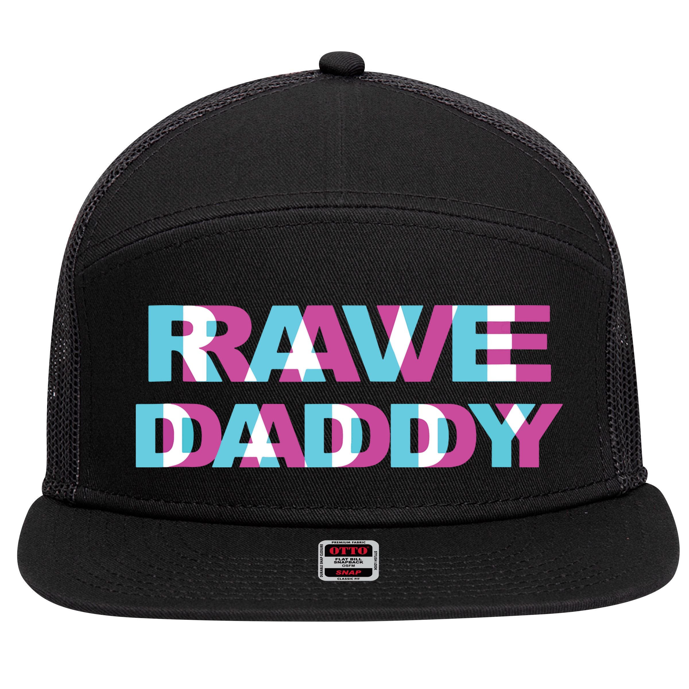 Rave Daddy Edm Music Festival Father Optical Illusion Trippy Tank Top 7 Panel Mesh Trucker Snapback Hat